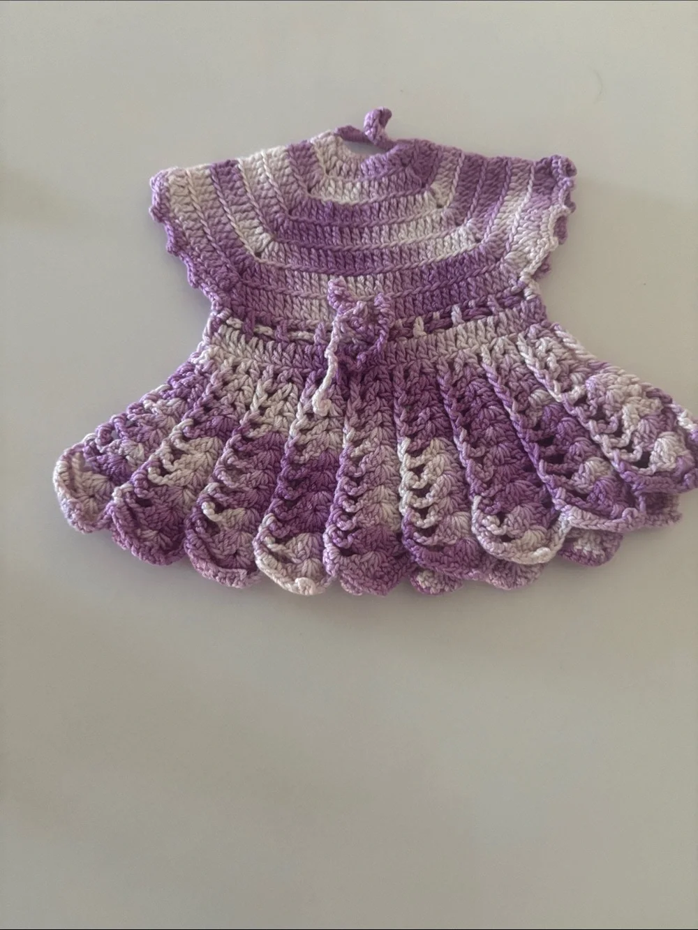 Vintage handmade crocheted doll clothes cross bookmark
